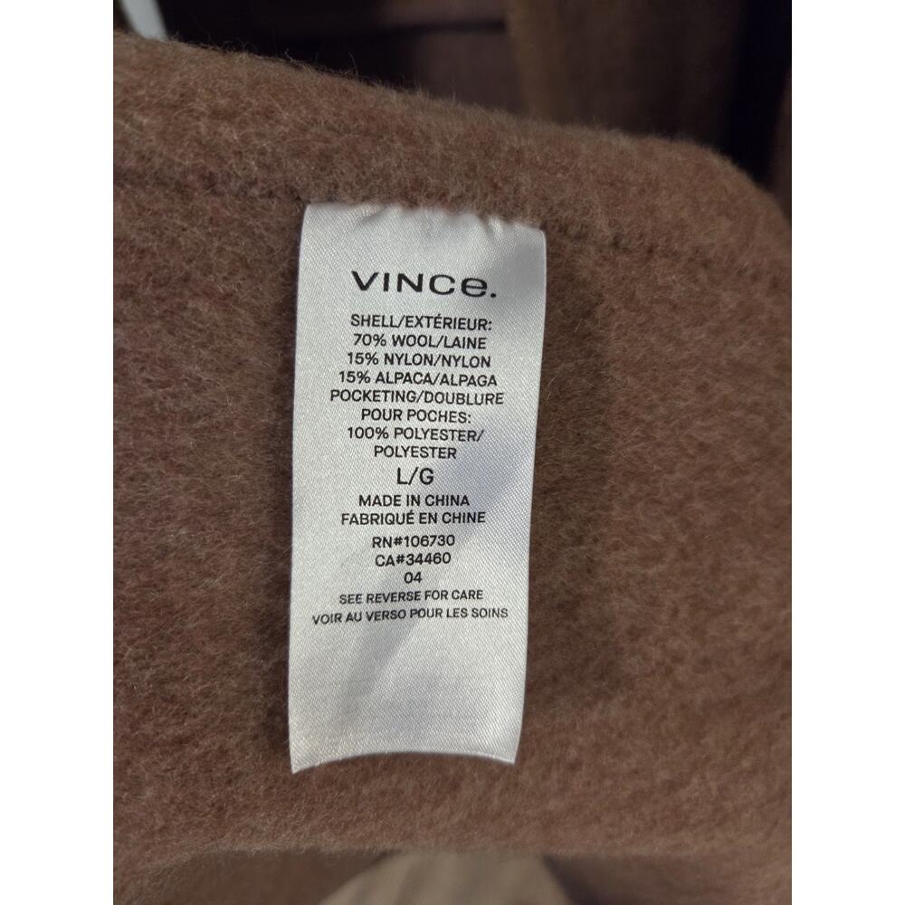 Vince Brushed Wool Alpaca Long Coat Vintage Rose Pink Large MSRP $695 Trench EUC - Picture 3 of 11